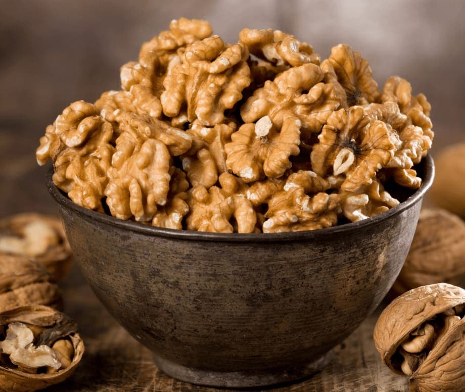 Freshly harvested walnuts