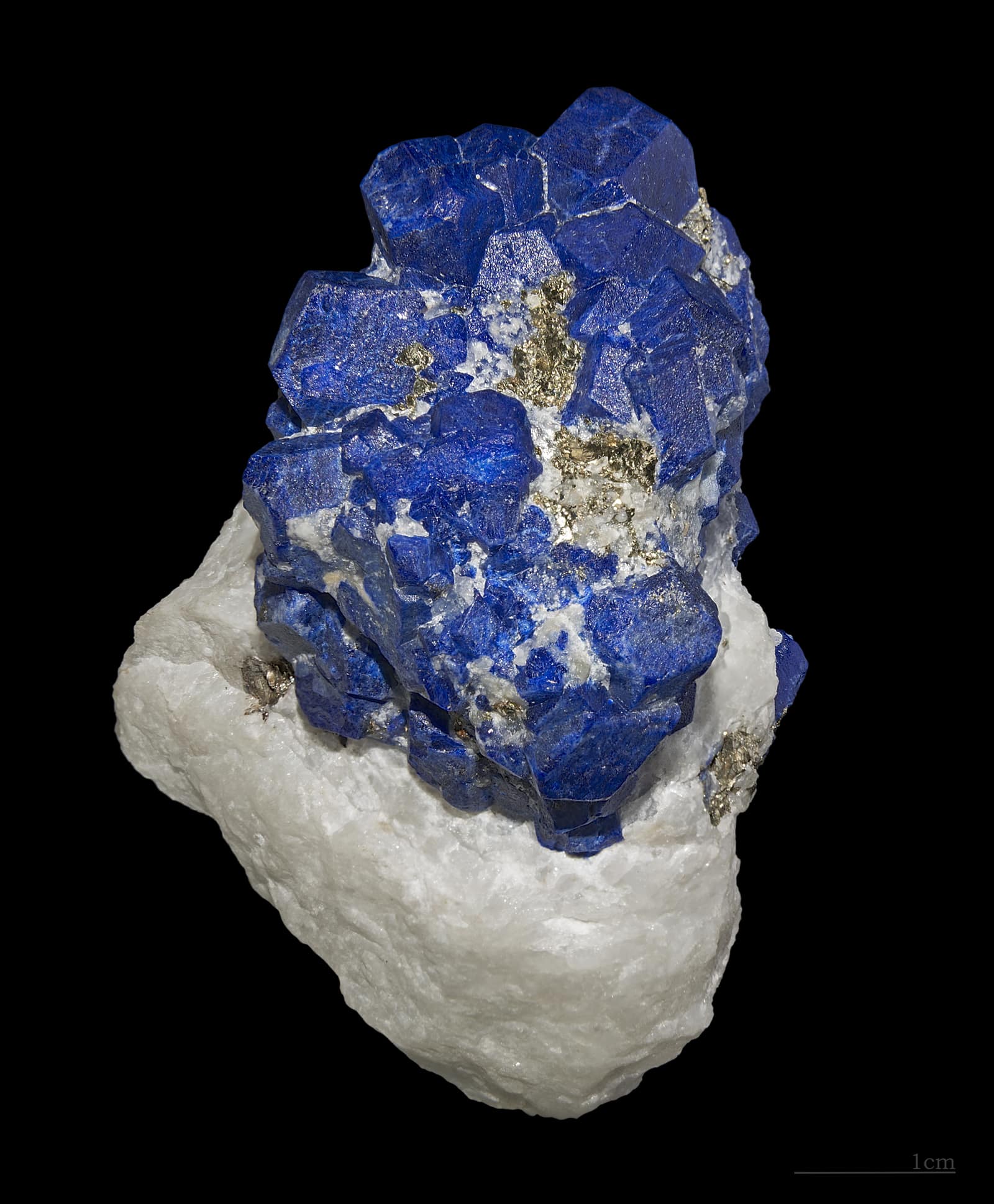A deep blue lazurite crystal from Sar-e Sang, Badakhshan, the mineral that colours lapis lazuli